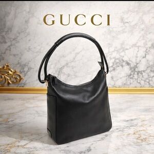 🖤 Gucci Vintage  Shoulder Hobo Bag Black Leather Made in Italy